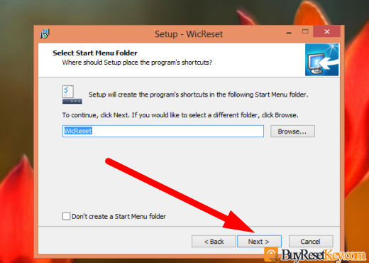 choose start menu folder