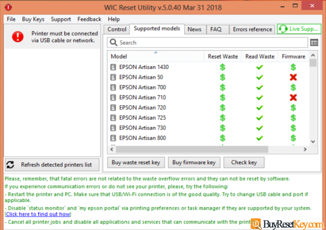 WIC Reset Tool - Epson R230 resetter