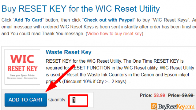 buy Epson L100 WIC reset key